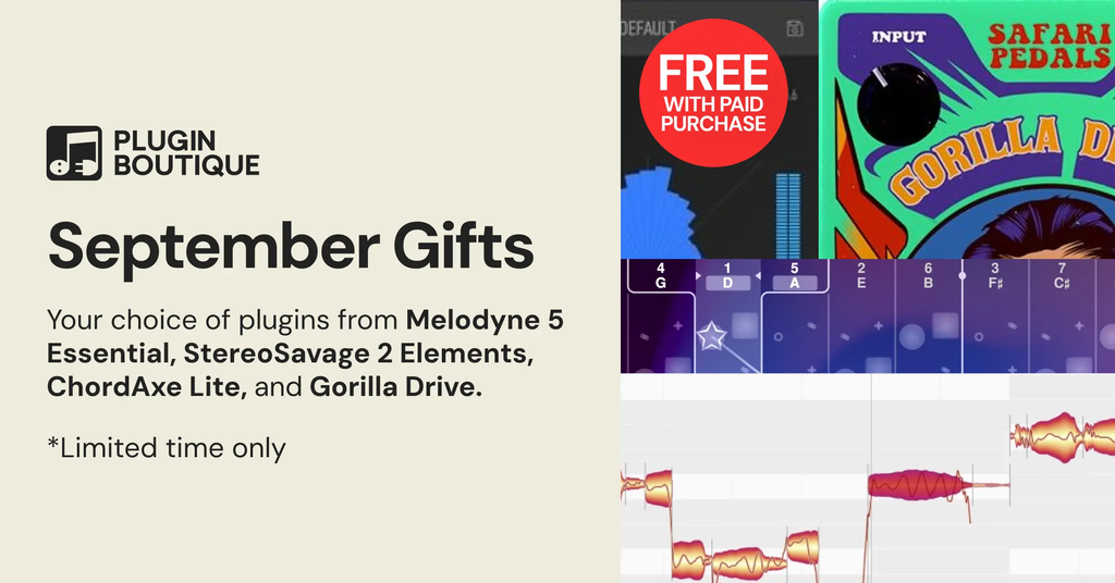 Plugin Boutique 9月のギフト情報